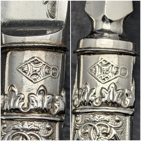 1868 年英國古董銀盤餐具套裝 6x2 桃花心木盒裝